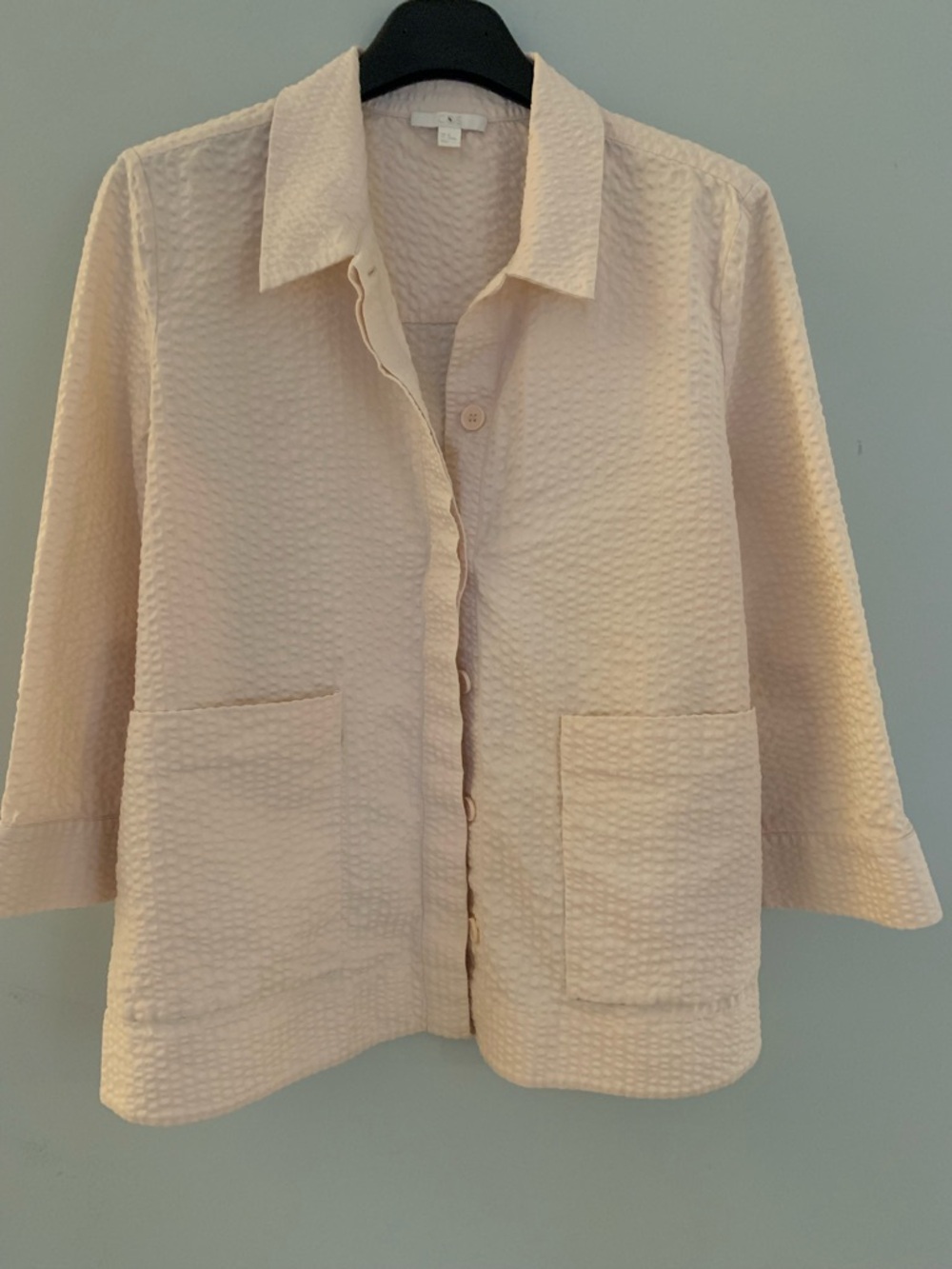 COS Light Pink Quilted Button Jacket